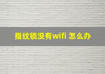 指纹锁没有wifi 怎么办